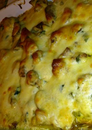 A picture of Chicken Sausage Alfredo Lasagna.
