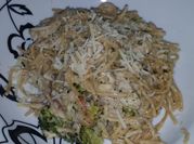 A picture of alfredo sauce chicken
