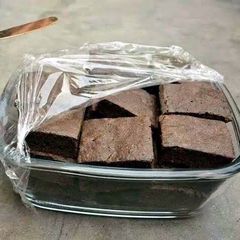 A picture of Dark chocolate fudge brownies.