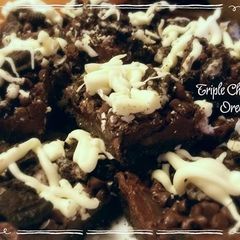 A picture of ~ Triple Chocolate Oreo Bars ~.