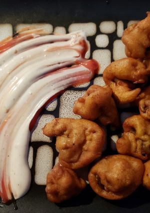 A picture of Three flour fritters.