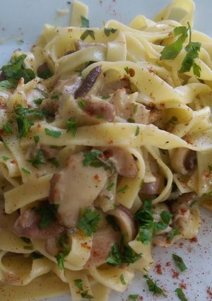 O poză a rețetei Tagliatelle cu hribi.