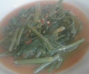 Resep mudah Rujak kangkung Gurih Mantul