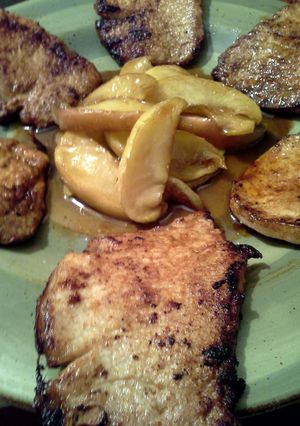 A picture of carmel apple chops.