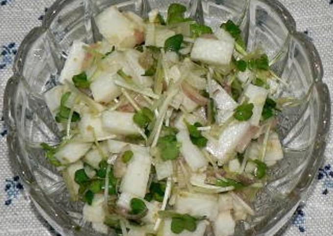 Nagaimo Yam Radish Sprouts With Myoga Ginger Yuzu Pepper Recipe By Cookpad japan Cookpad