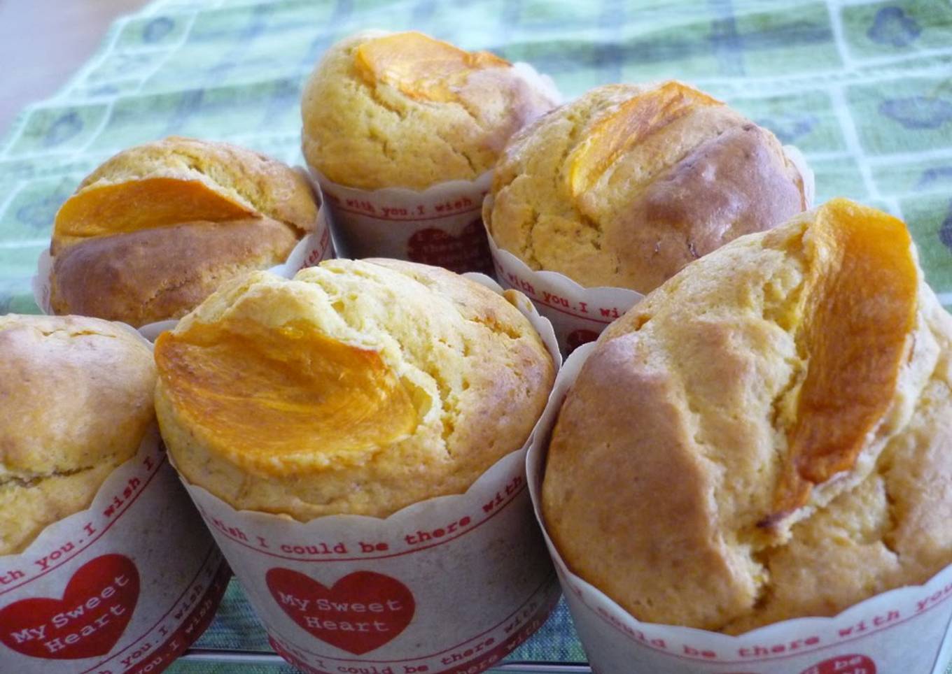 Persimmon Muffins Moderately Sweet Made with Pancake Mix
