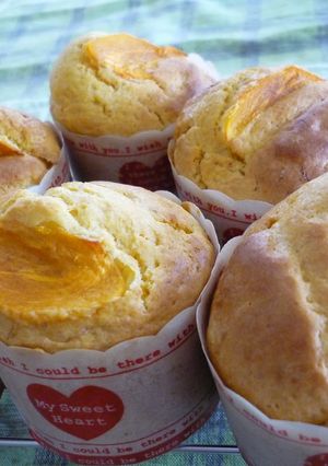 A picture of Persimmon Muffins Moderately Sweet Made with Pancake Mix.