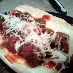A picture of Meatza pizza meatball subs.