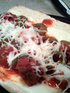 A picture of Meatza pizza meatball subs.