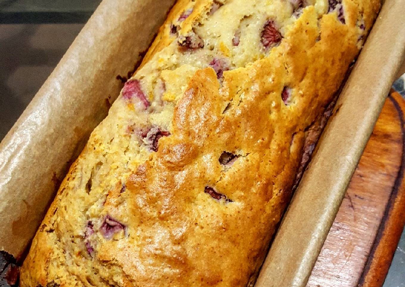 Strawberry Orange Almost Vegan Bread