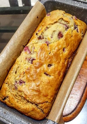 A picture of Strawberry Orange Almost Vegan Bread.