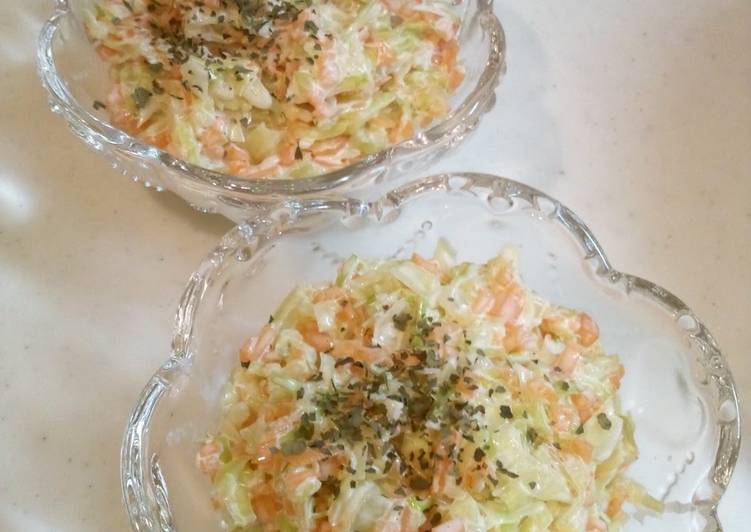 Quick and Easy Carrot and Cabbage Coleslaw Made in a Microwave