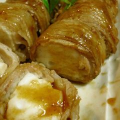 A picture of Hanpen Wrapped in Sliced Pork Belly.