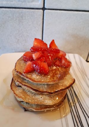 Φωτογραφία της συνταγής Pancakes χωρίς ζάχαρη, λακτόζη & γλουτένη, έτοιμα σε 5 λεπτά!!!