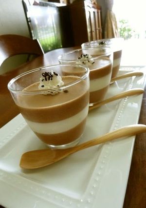 A picture of Fluffy Chocolate & Cream Bavarois.