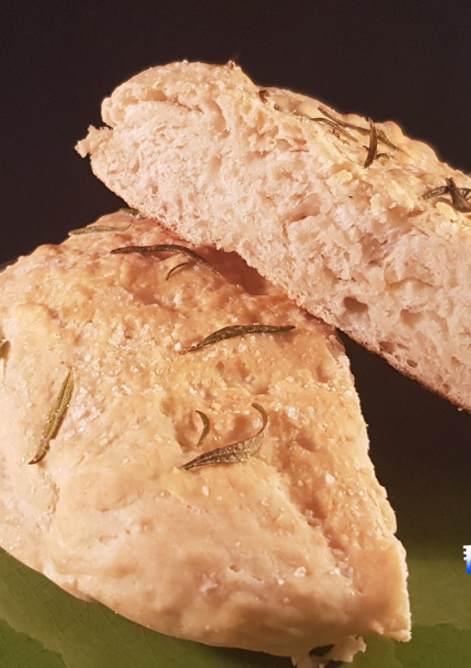 Una foto de Focaccia sin amasado en freidora de aire