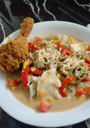 Foto resep Mie Telur Mandi Sayuran (Tidak Pedas)