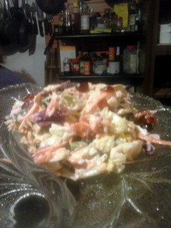 A picture of Brad's almond cranberry zesty slaw.