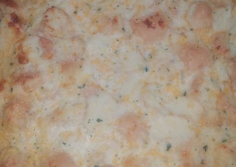 Savory Cheese garlic bread pudding