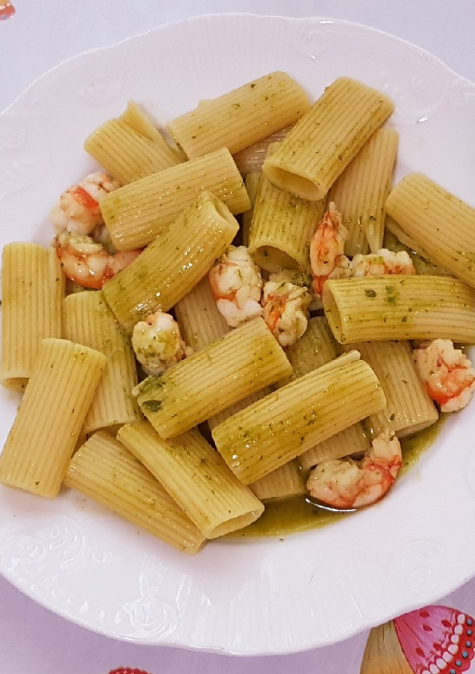 Una foto de Rigatoni con gambas