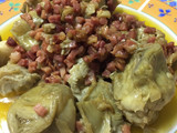 Alcachofas de bote con jamón Thermomix
