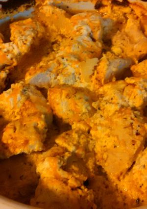 A picture of Ranch dip chicken & potatoes.