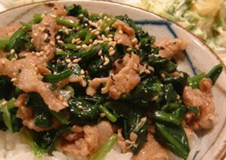 Recipe of Favorite Spinach and Pork Rice Bowl (Bibimbap-style)