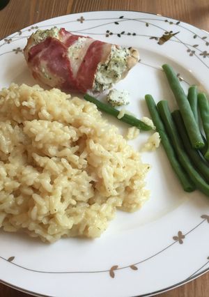 A picture of Stuffed Chicken Risotto.