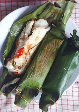 Foto resep Nasi bakar ikan salem