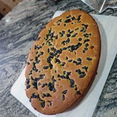 Peanut butter and mixed dry fruit cake A picture of Peanut butter and mixed dry fruit cake.