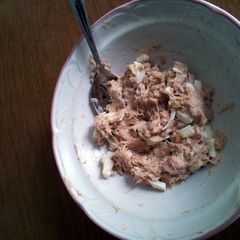 A picture of Tuna and egg salad sandwich.