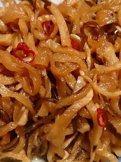 A picture of Soy Sauce Flavored Spicy Kiriboshi Daikon.