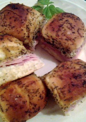 A picture of Poppyseed Ham and Cheese Sliders.