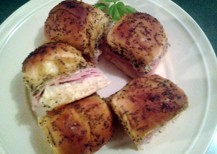 poppyseed ham and cheese sliders recipe main photo