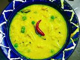 কড়াইশুঁটি ও ফুলকপি দিয়ে মুগডাল (karaishuti o fulkopi diye moong dal recipe in Bengali)