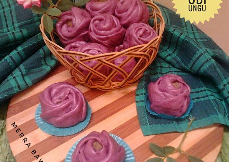 Resep Purple Sweet Potato Rose Pao yang Lezat