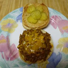 A picture of Cheesy Bacon Sloppy Joes.