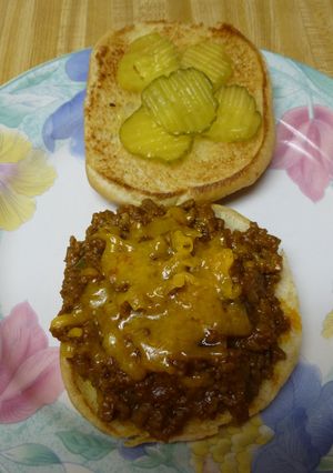 A picture of Cheesy Bacon Sloppy Joes.