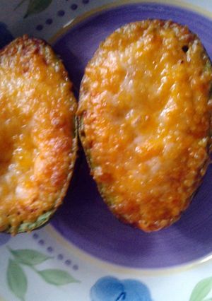 A picture of cheesy avacodo.