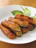 Sweet and Salty Carrot and Pepper Filled Teriyaki Pork Rolls