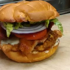 A picture of Chicken and bacon club.