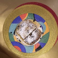 A picture of Whole Grain French Toast With Toasted Sweet Coconut And Dried Blueberries.