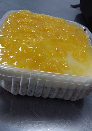 Una foto de Cheesecake de durazno