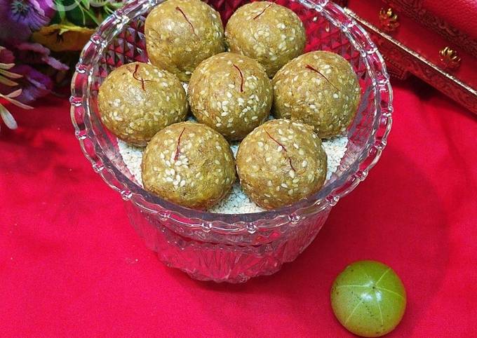 Gooseberry Sesame Coconut Laddoos