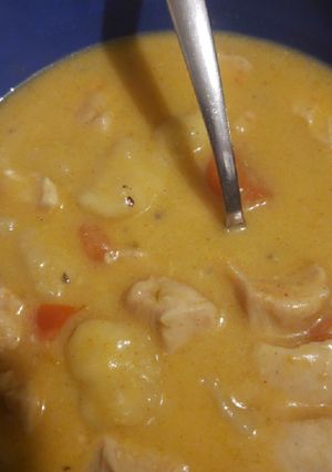 A picture of Chicken and dumplins.