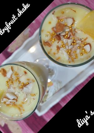A picture of Mango dry fruits shake.