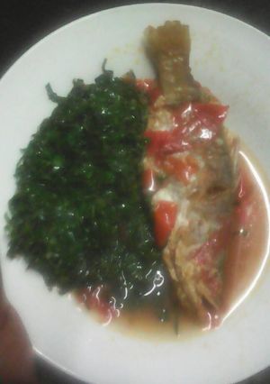 A picture of Mbuta and kales.
