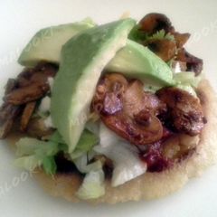 Vegetarian tostadas A picture of Vegetarian tostadas.