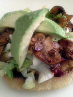 A picture of Vegetarian tostadas.