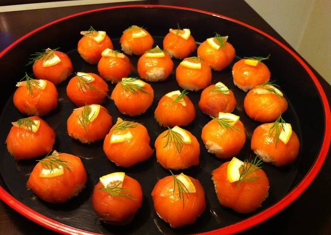 Recipe of Mario Batali Smoked Salmon Sushi Balls